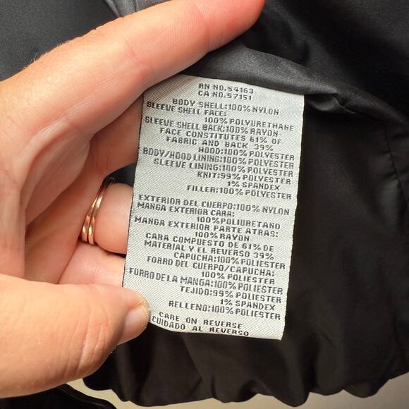 Levi's Men's Faux Leather Sleeves Full Zip Hooded Jacket Black Size Large - Picture 7 of 10